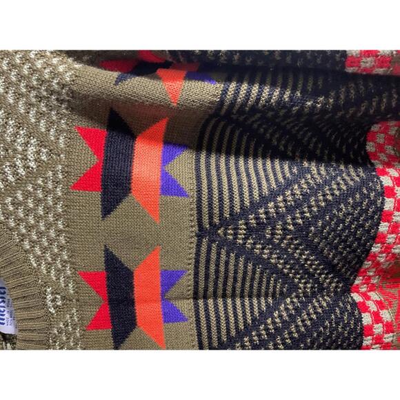 Cozy Vintage Wool Blend Sweater with Colorful Geometric Pattern Large - Picture 6 of 10